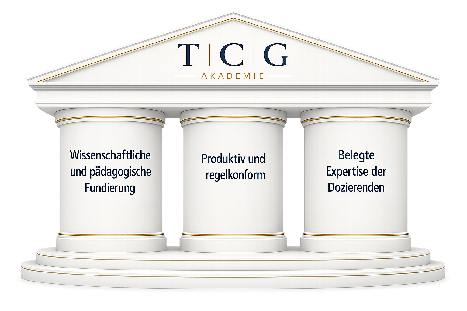 Die Akademie als Haus mit drei Säulen